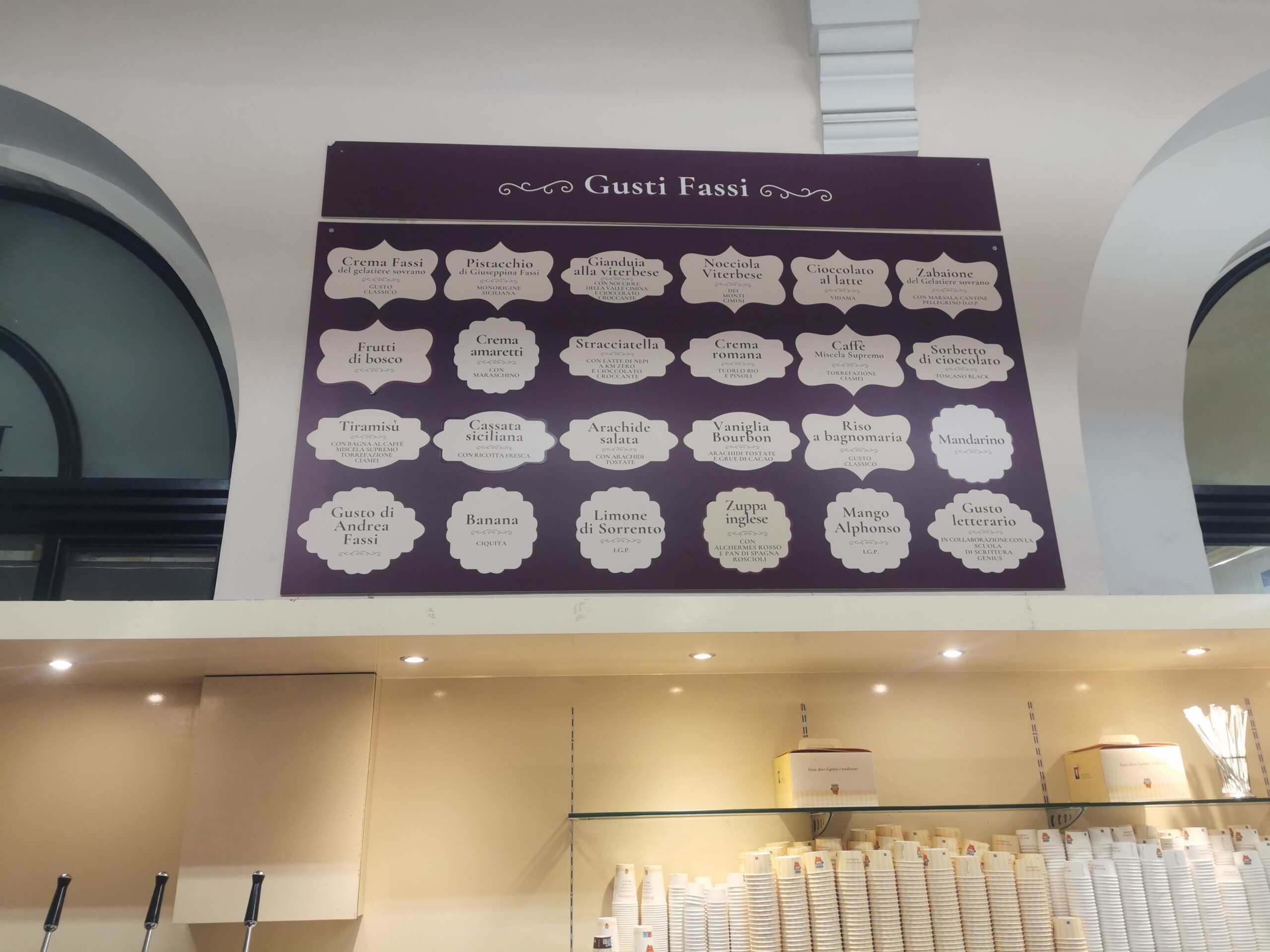 Fassi gelato flavors